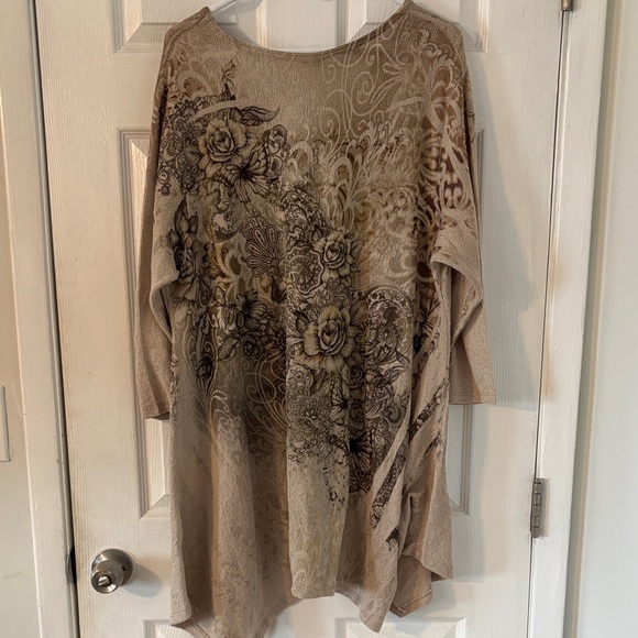 Studio Geni Q Embellished Floral Tunic Top XXL - Picture 7 of 8